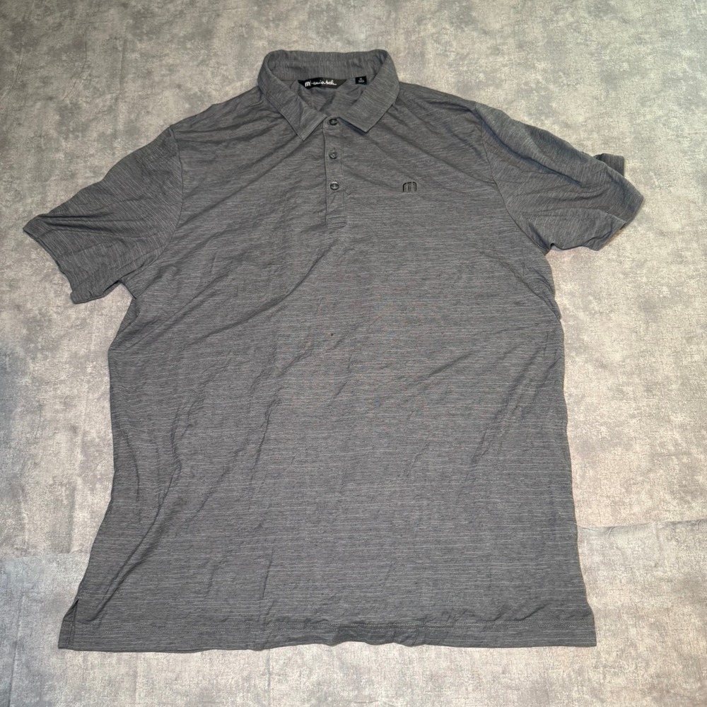 TravisMathew Mens XL Gray Heathered Short Sleeve Golf Polo Callaway Fitters